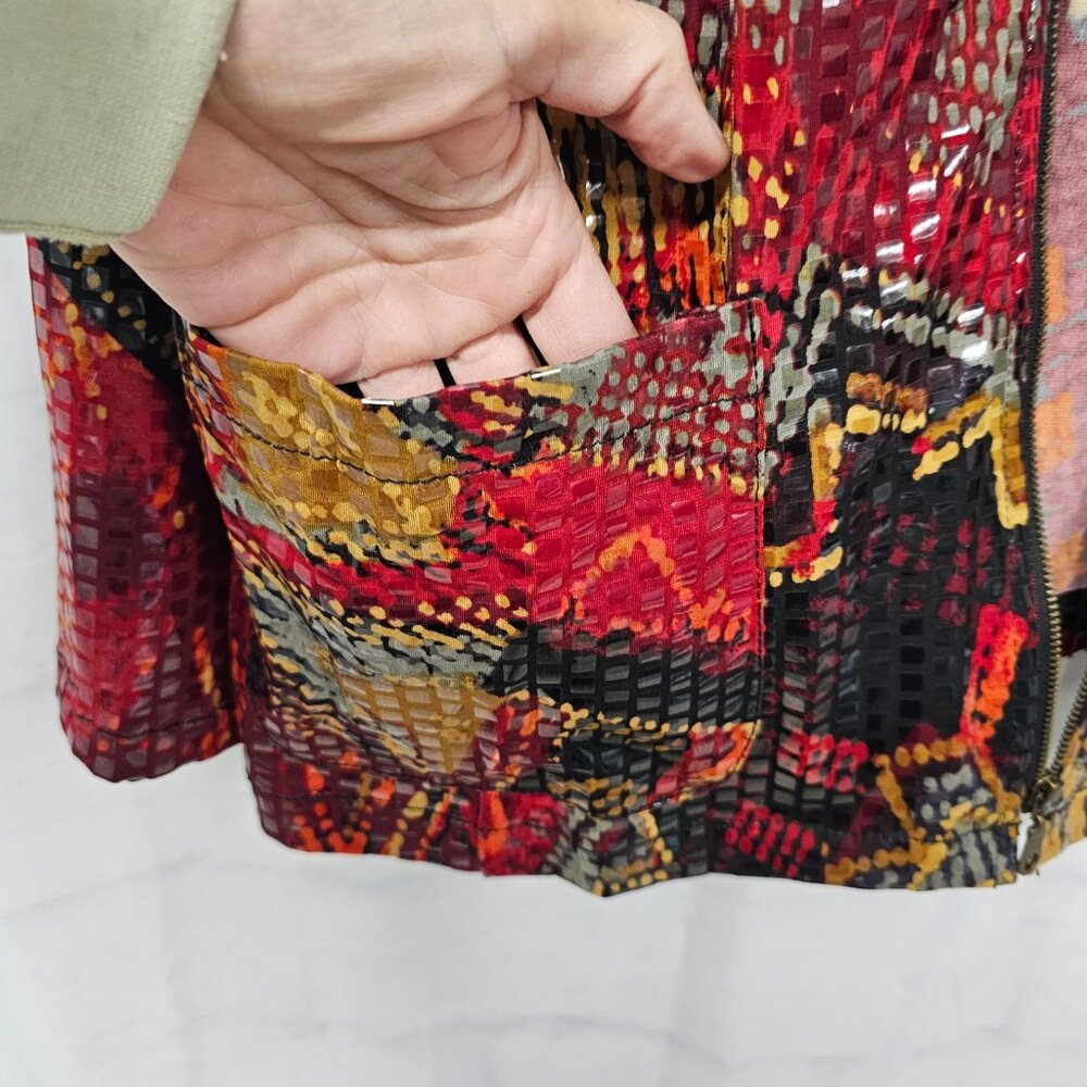 Ruby Rd. Jacket Bomber Snakeskin Flat Sequin Zip … - image 5